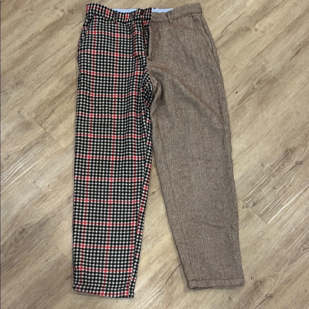 Men's Checkered and Brown Pants